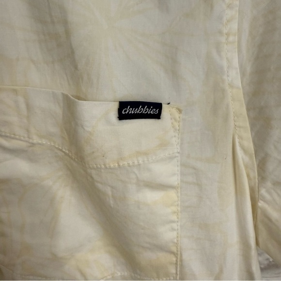 Chubbies The Grayt Escape Short Sleeve Button Down shirt yellow hawaiin mens S - Picture 4 of 7